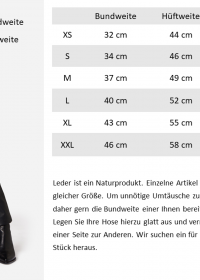 Maßtabelle 'Da. 5-Pocket-Jeans'